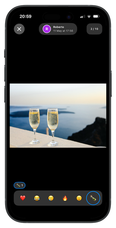 GatherCam shared photo gallery with guests' photos in one album